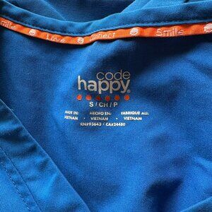 Womens Blue Code Happy Scrubs, two piece set, size Small
